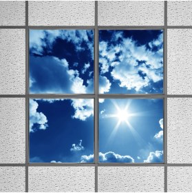 Resim Gök Panel 60X60 LED Panel Sıva Altı Desenli 2x2 Dörtlü Grup 46511154SA 