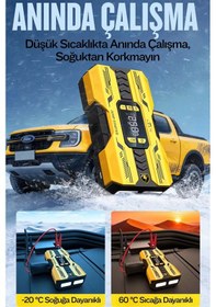 Resim Castu Cs73 Plus Max Akü Takviye Cihazı 18.000 Mah Carbon Özel Seri Powerbank, Hava Kompresörü, Lcd Ekran, 