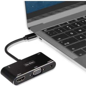 Resim Go-Des Go Des GD-8761 Type-C To HDMI 4K & VGA & Aux Dönüştürücü Adaptör USB 3.0 