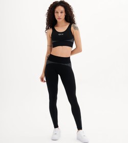 Resim Qlu Infinity Collection Women's Seamless Striped Leggings 