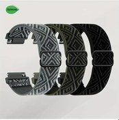 Resim Sunshine022 3lü Elastik Nylon Fitbit Versa 1/2 Kayışı Siyah Ordu Yeşili Rüzgar Bulut Grisi 20mm 