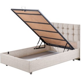 Resim Venedik Tek Kişilik Baza Başlık Comfort Ortopedik Yatak Seti - Krem 90 x 200 