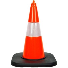 Resim İleri Trafik Pvc Trafik Konisi 50 CM Reflektifli Ağırlıklı Trafik Dubası 