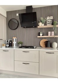 Resim Yeni Gri Akustik Duvar Paneli 100x280 Ahşap Duvar Paneli 100 x 280 CM 