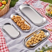 Resim 3 adet Paslanmaz Çelik Oval Tepsi Seti, Kahvaltı Tepsi, Atıştırmalık Tepsi, Kızarmış Yiyecek Tepsi, Patates Tepsi, Sushi Tepsi, Tatlı Tepsi, Partiler, Barbekü ve Tatlılar için Uygun, Havlu Tepsi, Bulaşık Makinesinde Yıkanabilir 