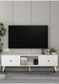 Resim 1383tv150dd-1 Tv Sehpası- Beyaz-gümüş 