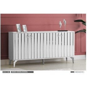 Resim Dubai Gümüş Detaylı Beyaz Konsol Beyaz - Gümüş 