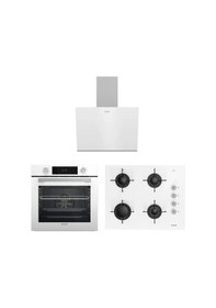Resim Arçelik AFC 340 B - ADE 606-2 B - OCD T 651 EB Beyaz Üçlü Cam Ankastre Set 
