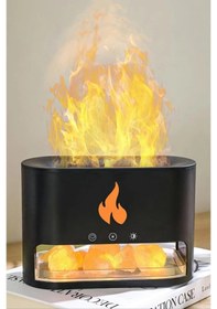 Resim Şömine Hava Nemlendiricisi 4 Renkli Alevli Ve Doğal Taş Hediyeli 