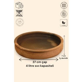 Resim Büyük Boy Toprak Güveç-Fırın Kabı- Fırın Tepsisi 8-10 Kişilik 37 cm (Yalnızca Fırın Için) 