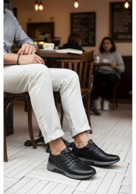 Resim Fosco Siyah Hakiki Deri Erkek Casual Ayakkabı Çok Renkli 