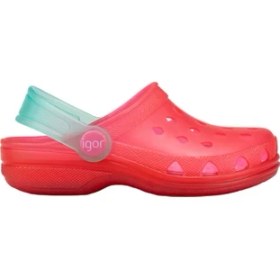 Resim Igor Kız Çocuk PVC Sandalet Fuşya Renk Cırt Cırtlı Yuvarlak Burun Düz Topuk Model S10116-Ö14 