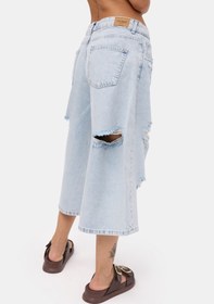 Resim Kadın Ice 12s6-3 Süper Baggy Fit Bermuda Denim Jort - Ice Rengi / 38 