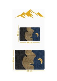 Resim Yıkanabilir Kaymaz Tabanlı Modern Desenli 2'li Banyo Paspas Takımı Bps0014 Renkli 