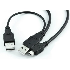 Resim Wozlo Harici Diskler Için 2 USB 5 Pin Mini USB Y Kablo Harddisk Kablosu 