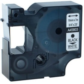 Resim Cestag D1 45803 Uyumlu Şerit Beyaz - Siyah 19 MM x 7 M 