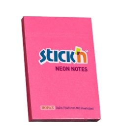 Resim Hopax Stıckn Yapışkanlı Not Kağıdı 12 Koçan 100 Yp 76x51 Fosforlu Pembe 21161 
