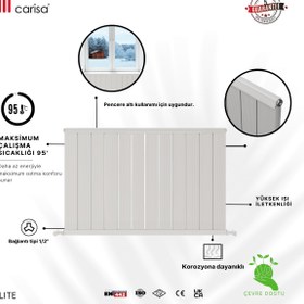 Resim Carisa ELITE STANDART BAĞLANTI ALÜMİNYUM RADYATÖR - 0600*0570 / Parlak Beyaz 