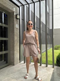 Resim Modal Şort Takım - Krem / Medium 