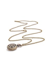 Resim Zcjb Moda Vintage Retro Bronz Kuvars Saat Cebi Zincir Kolye Kolye Lotus -118866 