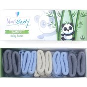 Resim Novibaby 5'li Bambu Yenidoğan Bebek Çorabı I Rainy I 0-6 ay "Karışık Renkli" 