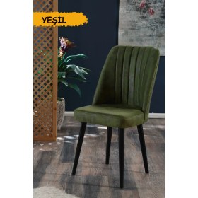 Resim MyMassa Polo Sandalye Ahşap Siyah Ayaklı 