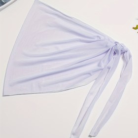 Resim Solid Color Hollow Mesh Wrap Kapak, Tie Side Yüksek Esnek Seksi Sarong Beach Kapak Up Havuz Banyo, Tatil Kadınlar Swimwear & Giyim için 