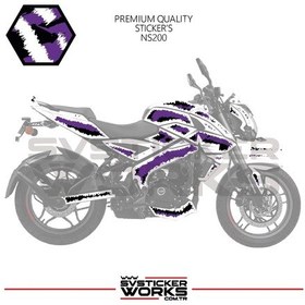 Resim Bajaj Ns200 Kaplama Sticker Air Brush Motor Kaplama Modeli Hazır Kit Tüm Modeller Uyumlu Mor 