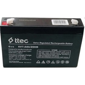 Resim İnfostar 6V 7AH 20HR Bakımsız Kuru Akü 