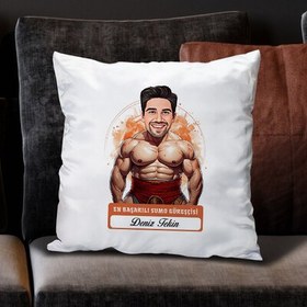 Resim Karikatürlü Erkek Sumo Güreşçisi Yastık 
