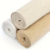 Resim Premium Düz Renk Keten Kumaş - Önceden Kesilmiş 150cm x 50cm, 3 Renk Mevcut - Nakış, DIY El Sanatları, Tuval Sanatları, Elde Yıkan, El Sanatları Kumaşı İçin İdeal | Nötr Kumaş | Dayanıklı Kumaş 
