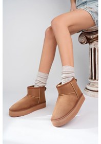 Resim Epaavm - Yüksek Taban Bilek Boy İçi Yünlü Taba Bot - Uur2207 Taba 