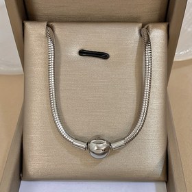 Resim 1 Adet Basit Vintage Gerdanlık Kolye - Paslanmaz Çelik Boncuklu Kolye & Yılan Zinciri, Kadınlar ve Erkekler için Uniseks Lüks Takı, Anneler Günü Sevgililer Günü Hediyesi, Her Mevsim Günlük Kullanım & Müzik Festivali Aksesuarı, Çiftler İçin Kolye, Rahat Takı, Minimalist Tasarım, Şık Metalik Bitiş 