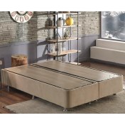 Resim Niron Ela Baza -180X200 cm Çift Kişilik Sandıklı Sütlü Kahve Kumaş Baza Silinebilir Soho Kumaş 