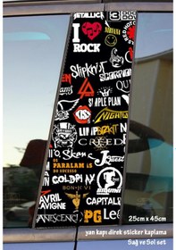 Resim Rock Metalci Sticker Yan Kapı Direk Kaplama 2li Sol Sağ Takım Yapıştırma 