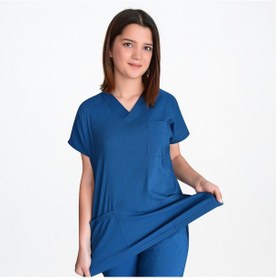 Resim Petrol Mavisi Likralı Üst Forma 