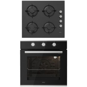 Resim Esty 2'li Siyah Cam Ankastre Set (ACO5335B01 Ocak - AEF6604B01 Fırın) 