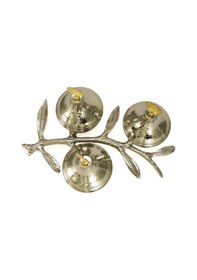 Resim Bakır Dal 3'Lü Baharatlık Lokumluk Şekerlik Gümüş 