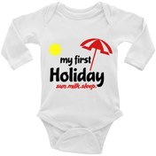 Resim TUĞBABABY My First Holiday - Ilk Tatilim Bebek Body 