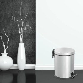 Resim Eforeca Paslanmaz Çelik Pedallı Çöp Kovası 16 Lt Eforeca - Banyo Ve Ofis İçin İdeal 