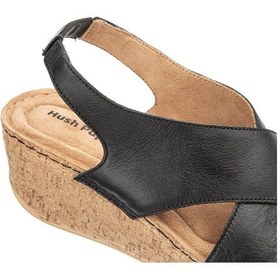Resim Hush Puppies Aina Anatomik Taban Topuk Dikeni Hakiki Deri Kadın Sandalet Siyah 