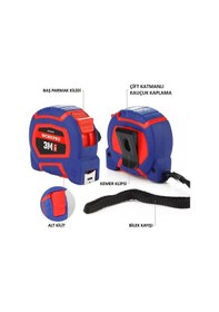 Resim Workpro Wp261008 3mx16mm/10ft. Naylon Kaplama Sarı Çelik Şerit Metre Standart 