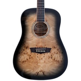 Resim Washburn Deep Forest Burl Black Fade Akustik Gitar 