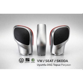 Resim Seat Leon Dsg Vites Topuz Parçaları Kırmızı Mat Delikli Model Siyah 