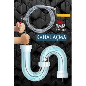 Resim AyrStore Profesyonel Kanal Açma Sprali Kanal Gider Tıkanık Açıcı 5 mt 