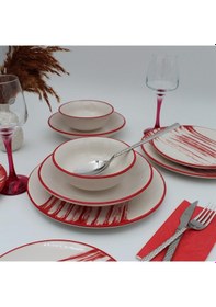 Resim Carmen 24 Parça 6 Kişilik Yemek Takımı Desenli 