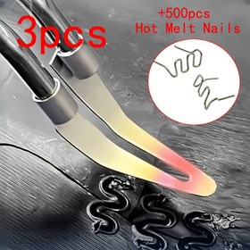 Resim 500 adet Sıcak Katı Tırnak + 3 adet Kaynak Başlığı, Kaynak Makinesi Plastik Onarımı için, Yüksek Sıcaklıkta Hızlı Kuruyan Dalga Tırnakları + Trowel Başlığı Kaynak Araçları, Profesyonel Sınıf Plastik Kaynak Makinesi Aksesuarları, Standart Önceden Kesilmiş Dalga Tırnakları Kaynak, Bumper Araba Bumper Onarımı Karışık Set Skc: İsim: 500 adet Sıcak Katı Tırnak + 3 adet Kaynak Başlığı 
