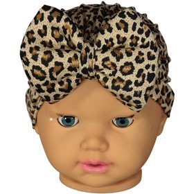 Resim Tunngoo Kız Bebek Leopar Desenli Bone Fiyonklu Bandana 0-1 Yaş 