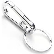 Resim Gümüş Kabak Toka Anahtarlık Tırmanma Kanca Araba Anahtarlık Basit Güçlü Karabina Şekli 