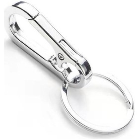 Resim Gümüş Kabak Toka Anahtarlık Tırmanma Kanca Araba Anahtarlık Basit Güçlü Karabina Şekli 